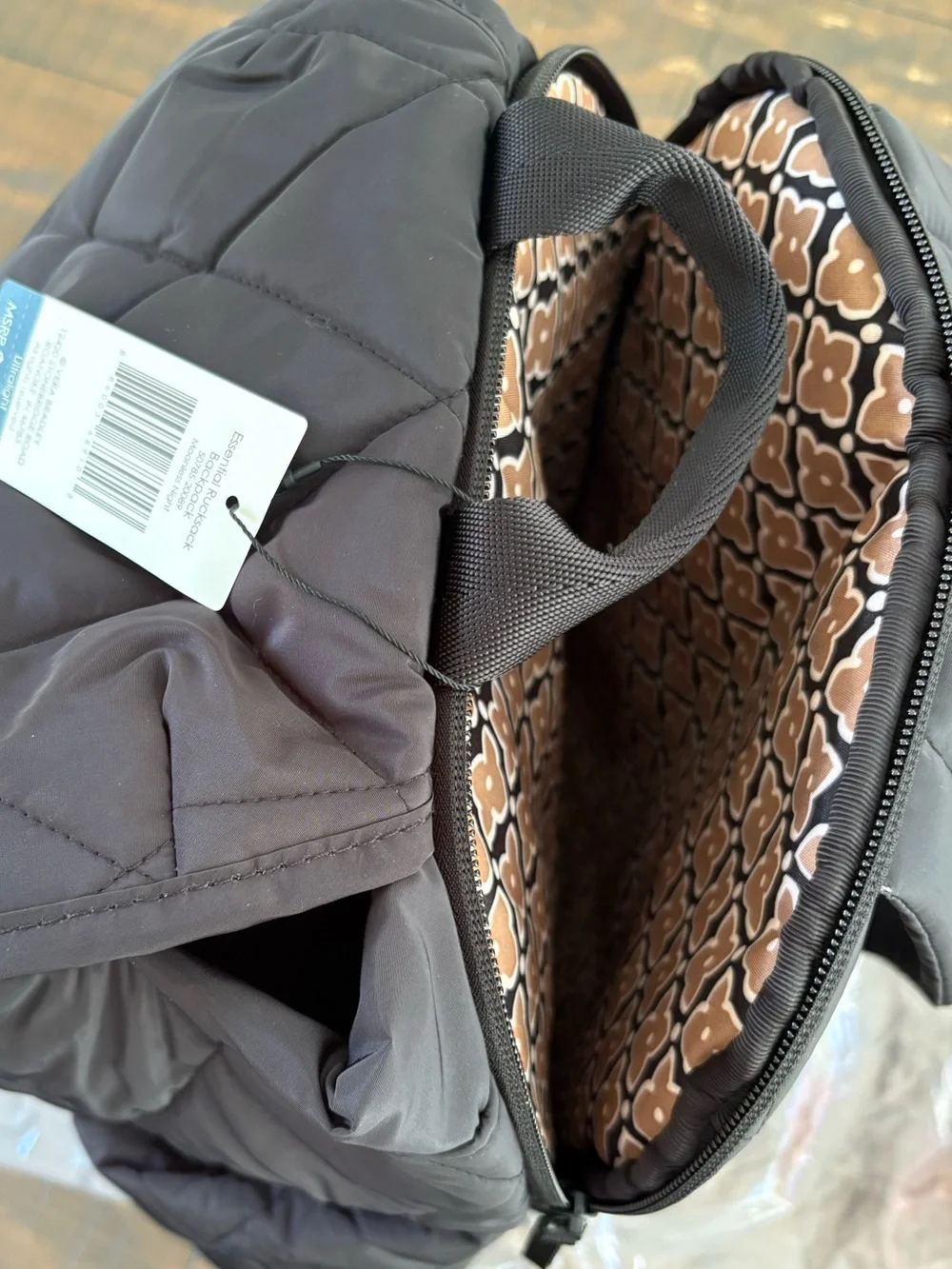 🌸Vera Bradley Essential Rucksack Backpack Black